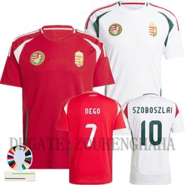 Camisetas Hungary soccer jersey 2024 Euro Cup Hungarian National Team Home Red Away White SZOBOSZLAI football shirts GAZDAG ROLAND