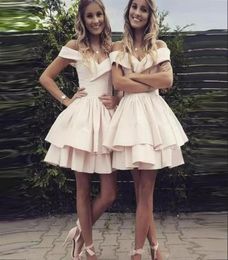 2019 Stunning Short Pale Pink Homecoming Dresses A Line Juniors Sweet 15 Graduation Cocktail Gowns Plus Size Custom Made Bridesmai4502920