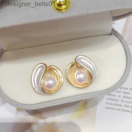 Stud ZHBORUINI 14K Gold Plated French Elegance Freshwater Pearl Earrings Pearl S925 Sterling Silver Ear Needle For Women JewelryC24319