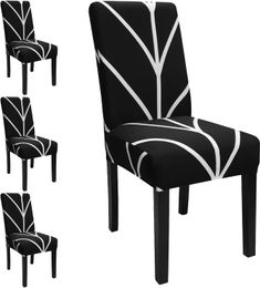 Stretch Printed Parsons Chair Slipcovers avtagbart tvättbart kökstolskydd för matsal, hotell, ceremoni