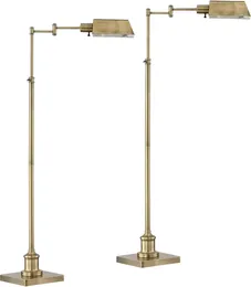 Floor Lamps Traditional High Standing Lamp Set With One Swing Arm Pharmacy Task Adjustable Gold Metal