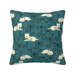 Pillow Highland White Terrier And Bow Covers Polyester Westie Dog Puppy Case For Sofa Square Pillowcase Home Decorative