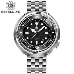 Wristwatches Steeldive SD1978 New Arrival Oversize 53.6mm Stainless Steel Packaging 1000m Waterproof NH35 Automatic Tuna Diving Watch 240319