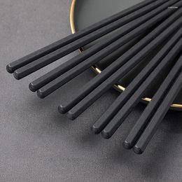 Chopsticks 1Pair Alloy Chinese Japanese Sushi Sticks Reusable Non Slip Dishwasher Safe Bamboo Shape Grade Chopstick