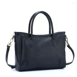 Totes Natural Leather Handbags Purses For Women 2024 Ladies Shoulder Crossbody Tote Bag Solid Color Genuine Cowhide Top-Handle