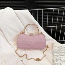 Top Shoulder Bags Personalised Chain Designer Handbags Bright Diamond Tote Bag Womens Handbag With Small Texture One Crossbody Dinner 240311