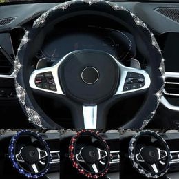Steering Wheel Covers Car Diamond Rhinestones Cover 37/38cm Case Styling Four Accessories Seasons Auto Interior Ca U9R0