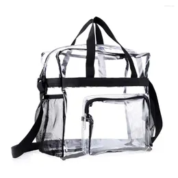 Totes Women Transparent Tote Bag PVC Trendy Carrying Large Capacity Fashion Shoulder Adjustable Strap Travel