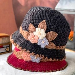 Berets Warm Hat Winter Women Earmuffs Wool Cap Pretty Knitted Hats Female Autumn Fashion Ladies Beanies