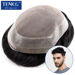 Toupees Toupees Toupee Men Fine Mono With Soft Pu 100% Natural Human Hair Breathable Male Hair Prosthesis Capillary Male Exhuast Systems