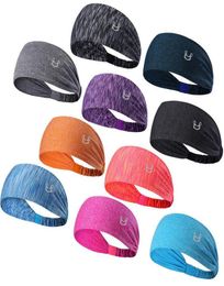 Sport Headband Under Sweat Wicking Yoga Hair Bands Stretchy Athletic Bandana Headscarf Headband Head Wrap for Sports Exercise2543140