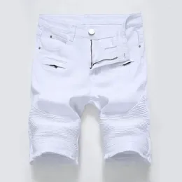 Men's Shorts Summer 2024 Denim Street Clothing Trend Personality Slim Short Jeans White Red Black Male Brand Clothes