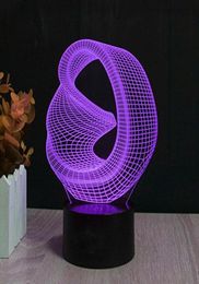 3D Abstract Night Light 7 Colour Change LED Table Lamp Xmas Toy Gift 3d lamp for kids5090746