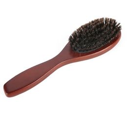 2024 New Arrival Hair Brush Wood Handle Boar Bristle Beard Comb Styling Detangling Straighten Brown Lotus Boar Bristles Massage Combboar