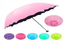 New 5 Colors Women Umbrella Windproof Sunscreen Magic Flower Dome Ultravioletproof Parasol Sun Rain Folding Umbrellas DHL FEDEX F6963704