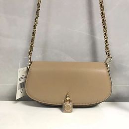 Women Luxury Saddle Bag Chain Strap Designer Solid Color Underarm Shoulder Bags High Quality Leather Mini Fashion Letter Logo Shoulder Handbags
