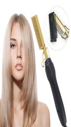 2 in 1 Comb Straightener Electric Hair Curler Wet Dry Use Flat Irons Heating For 2206235412125