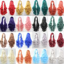 Synthetic Wigs 80cm long curly oblique bangs wig Halloween cosplay wig high temperature wire chemical fibre hair female wig 240328 240327