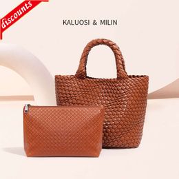 Store High Quality Design Bag Summer New High-end High-capacity Vegetable Basket Fashionable and Casual Trend Woven Handbag Versatile Mother Child