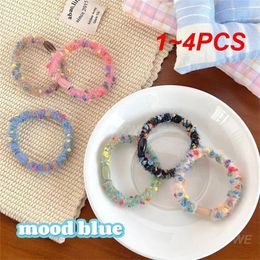 Hair Accessories 1-4PCS Candy Colour Tie Cute Design High Elasticity Headband With Plush Decoration Polka Dot