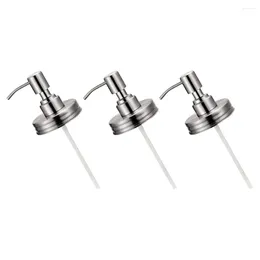 Liquid Soap Dispenser 3 Pcs Mason Jar Lid Pump Head Body Wash Stainless Steel Replacement