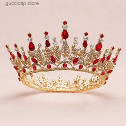 Tiaras Bride Luxury Round Crown Artificial Crystal Sweet Birthday Party Headwear Y240319