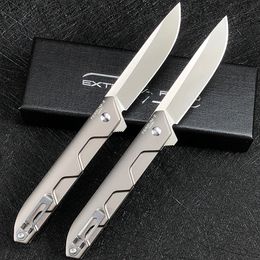 Special Offer A5023 Flipper Knife N690 Satin Blade CNC Anodizing Aviation Aluminium Handle Ball Bearing Outdoor Camping Hiking Fishing EDC Pocket Knives