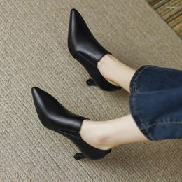 Dress Shoes 2024. Spring And Autumn Pointed Deep Sleeve Wearing Single Black Fashion Slim Professional Working Women's