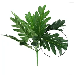 Decorative Flowers Plastic 9 Head Spring Taro Leaves Artificial Fake Foliage Green Grass Plant Leaf Home Office Party Garden Decor Plants