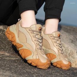 Fitness Shoes Cow Leather Outdoor Hiking Men's Waterproof Sports Non-slip -absorbing Sneakers Women Mountain Boots Ankle Casual Men