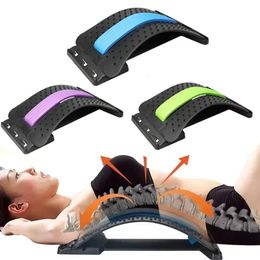 Back Stretcher Massager MultiLevel Adjustable Waist Neck Fitness Lumbar Cervical Spine Support Pain Relief 240318