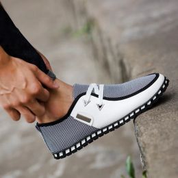 Shoes Men Leather Shoes for Men's Casual Loafers Breathable Light Weight White Sneakers Driving Footwear Round Toe Business Man Shoe