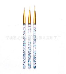 3Pcs 791116Mm Nail Art Brush Painting Drawing Manicure Pen Liner UltraThin Brushes3967393