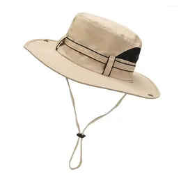 Berets Fishing Hat Men Bucket Fashion Sunscreen Cap UV Protection Sun Fisherman Wide Brim Hiking Hats