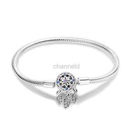 Bangle Sparkling Protective Dreamcatcher 925 Silver Chain Viper Chain Bracelet Matched Bead Pendant Silver Jewellery Bracelet For Women 240319