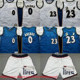 Classic Retro Authentic Embroidery 2003-04 Basketball 0 GilbertArenas Jersey Vintage Real Stitched 23Michael Blue White 2001-02 Jersey Breathable Sport