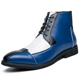 38-48 HBP Non-Brand Large Size Color Stitching Latest Designers Hot Selling High Cut Men Casual Ankle Boots
