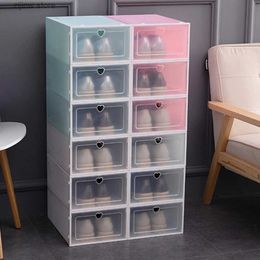 Storage Holders Racks Shoe storage box transparent plastic flip cover dustproof shoe cabinet Organiser Y240319