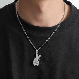 Fashion Design Pendant Necklaces Simple Cartoon Collarbone Chain Stainless Steel Love Rabbit Necklace Personalised and Fashionable Mens and Womens Jewellery Acces