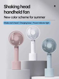 Electric Fans Portable Hand Fan Handheld Mini Fan Small Oscillating Fan Small Handheld USB Fan Table Base Home Air Conditioner 240319