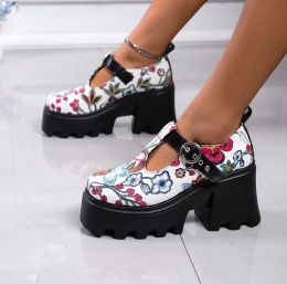 Boots Fashion Flower Heels for Women Round Head Women Shoes 2022 Summer Shoes High Heels Womens Platform Heels Zapatos De Mujer