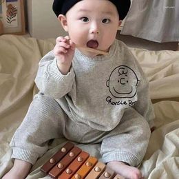 Clothing Sets Spring Baby Set Autumn Sweater Graffiti Cartoon Head Pant Two Piece Boys Clothes Kids Boutique