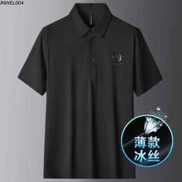 Designer Light Luxury Paul Short Sleeve Polo Shirt Mens Summer Thin Ice Silk Lapel T-shirt Feeling Half Top {category}