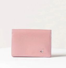 British Card Holder Solid Colour Long-Shaped Saturn Logo Cowhide Card Holder Document Package Wholesale