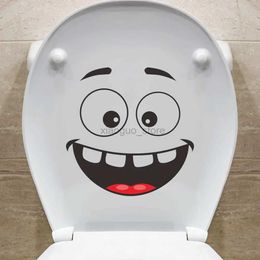 Toilet Stickers Creative Self Adhesive Toilet Stickers Funny Smile Toilet Seat Cover Decorative Stickers Waterproof Funny DIY Wall Stickers 240319