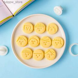 Baking Moulds 11pcs Cartoon Expression Cookie Mold Cute Face Cookie Cutter Biscuit Mould Home DIY Fondant Pastry Sugar Baking Craft New L240323