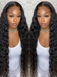 Synthetic Wigs 13x6 Lace Frontal Human Hair Wig Deep Wave 40Inch HD Lace Front Wigs Water Wavy Curly Human Hair Brazilian Wig On Sale Glueless 240328 240327