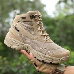 Shoes 2023 Military Boots Men Waterproof Tactical Sneakers Men Big Size Breathable Army Boots Light Outdoor Combat Boots Free Shipping