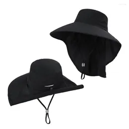 Berets Fashion Outdoor Fisherman Hat UV Anti Neck Protection Women Summer Fishing Hiking Wide Brim Shawl Sunscreen Cap