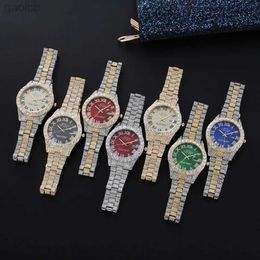 Armbanduhren Hip Hop Iced Out Herrenuhr Voller AAA-Strass um Luxus-Quarzuhren Runde Uhr Unisex-Armbanduhr Geschenk für Freund 24319